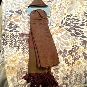 Brown print scarf